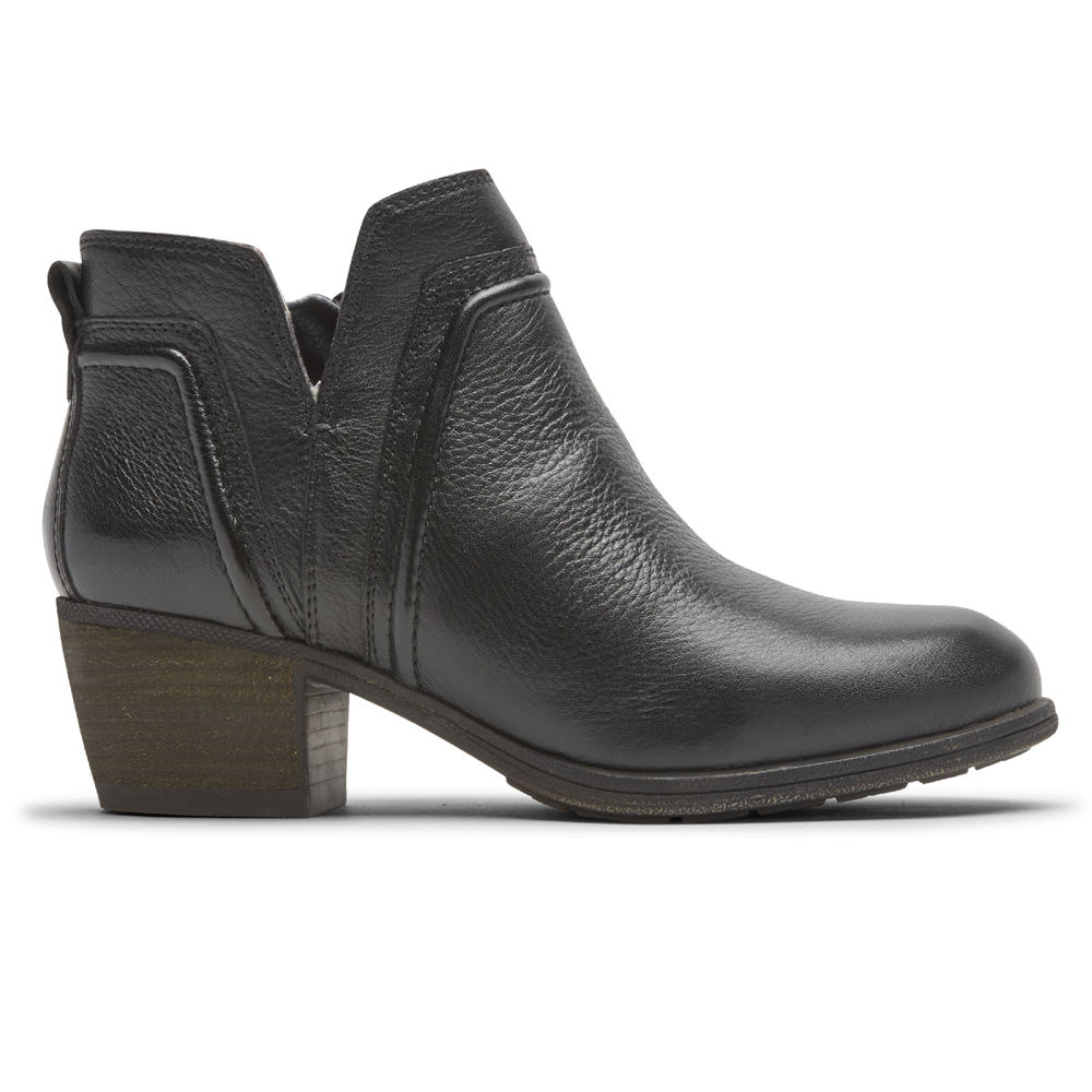 Rockport Womens Cobb Hill Anisa V-Cut - Booties Black - KSO820954